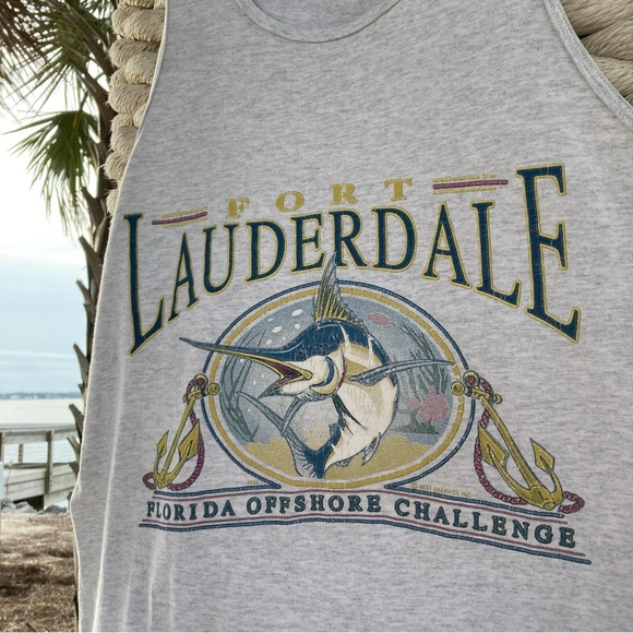 Vintage 90s Fort Lauderdale Florida Offshore Aquatic Single Stitch FOTL Tank Top - Picture 6 of 6